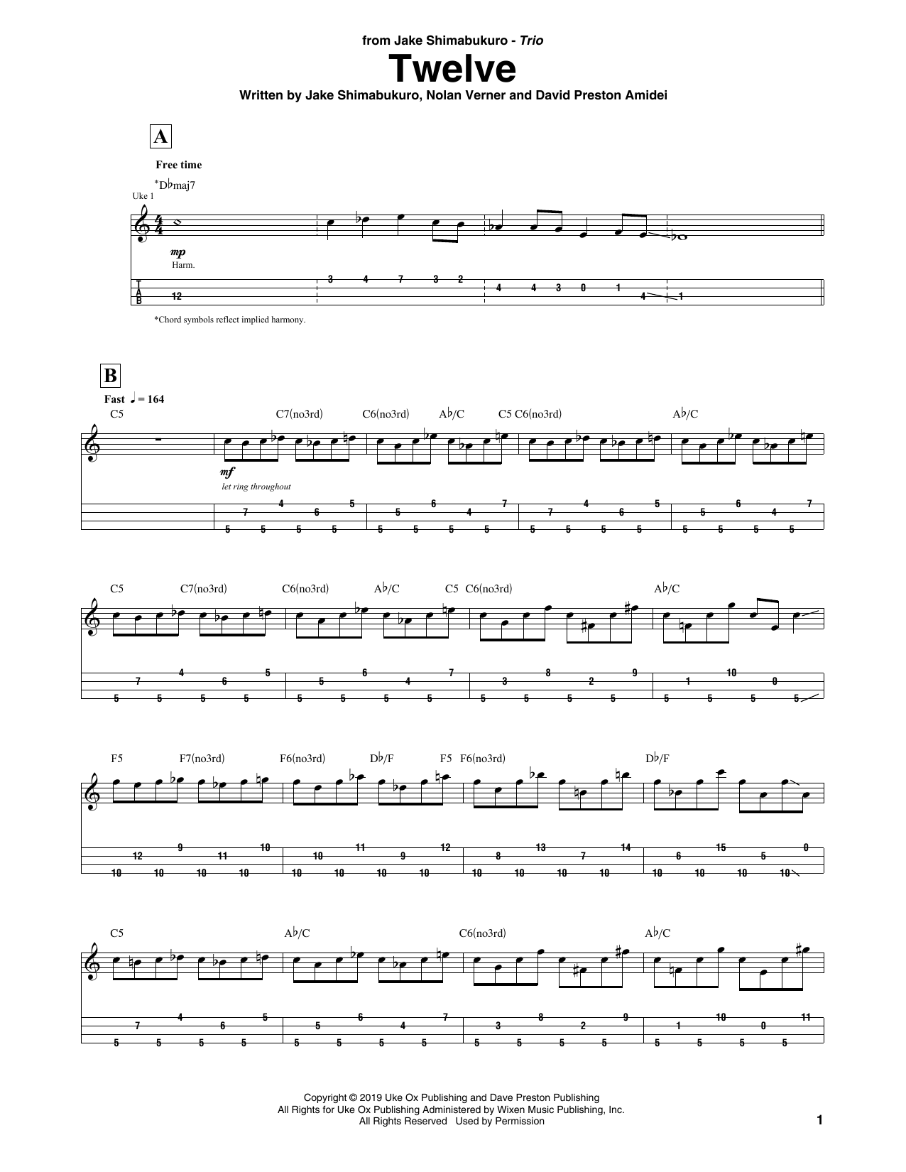 Product gallery: Page 1 of 1 Twelve, Jake Shimabukuro Trio