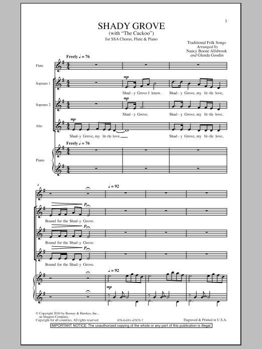 Produktgalerie: Seite 1 von 1 Shady Grove (with The Cuckoo), Nancy Boone Allsbrook, Chor