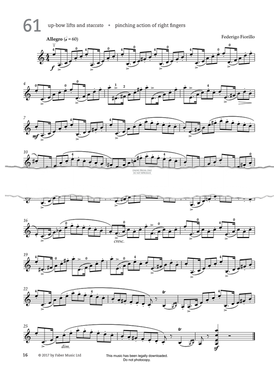 Produktgalerie: Seite 1 von 1 Study No.61 Allegro (from '80 Graded Studies For Violin Book Two'), Federigo Fiorillo, Violine