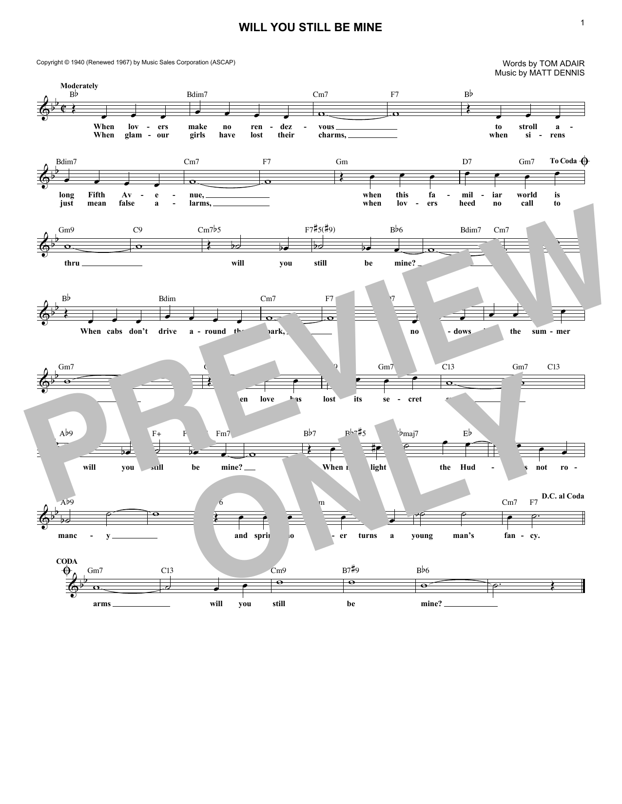 Produktbild zu:  Will You Still Be Mine - Tom Adair