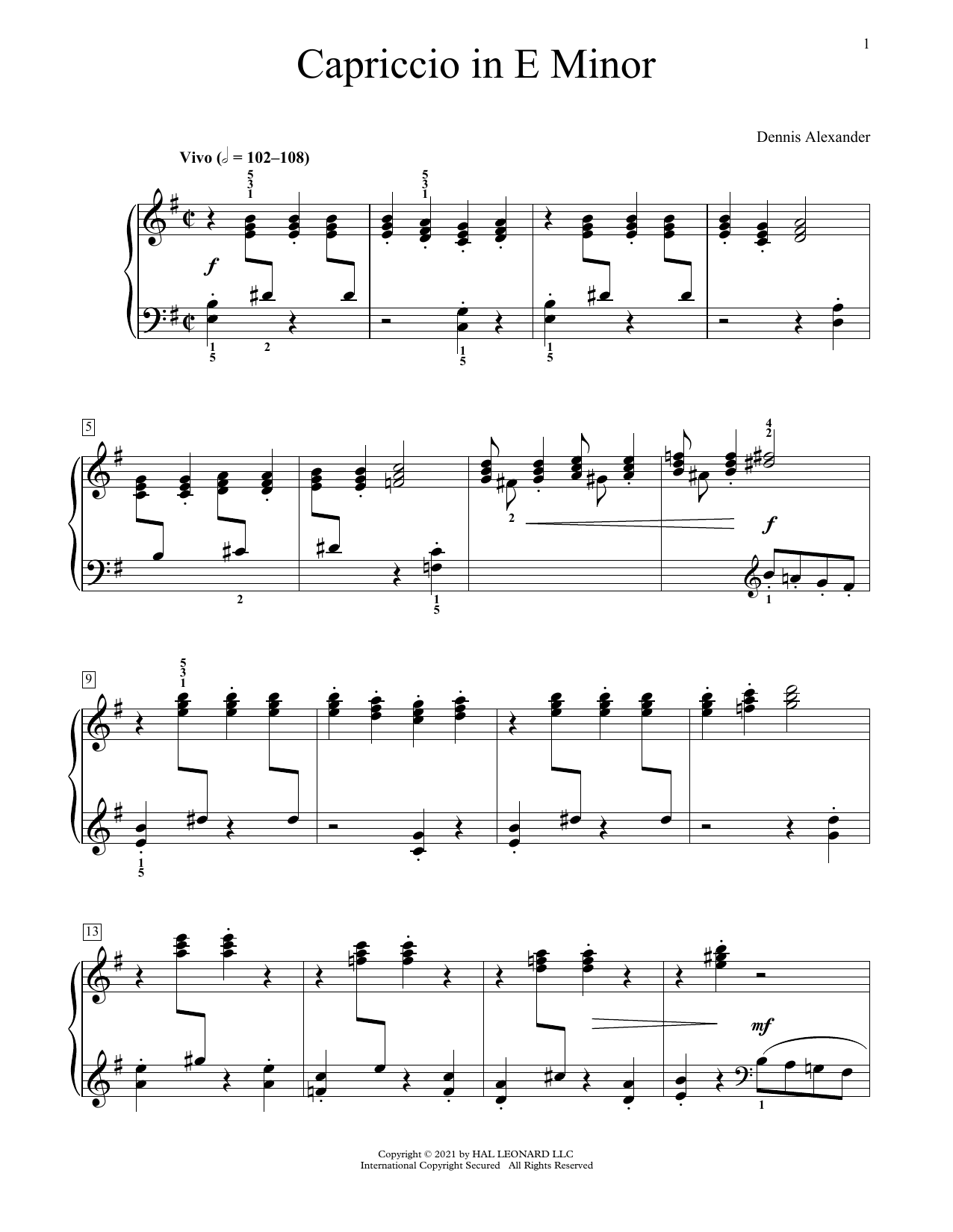 Produktbild zu: Capriccio In E Minor