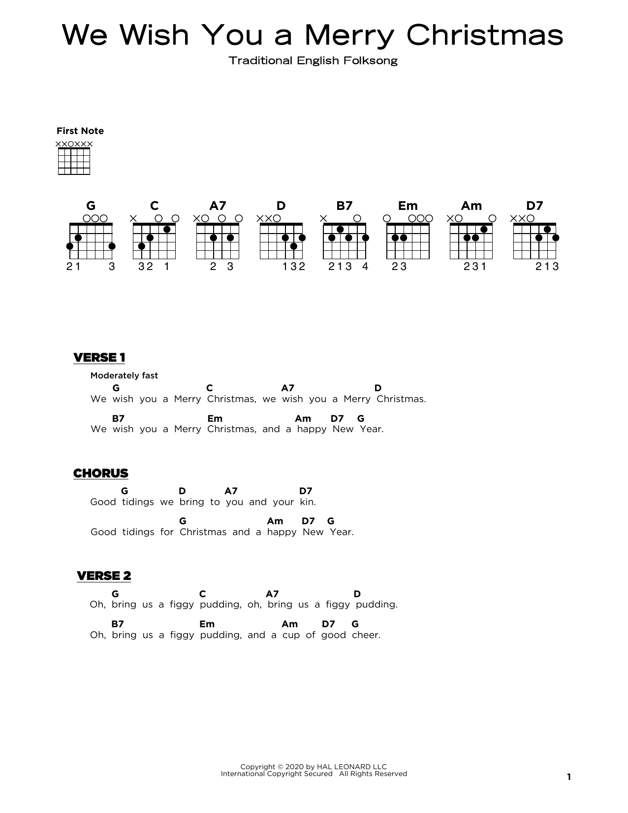 Product gallery: Page 1 of 1 We Wish You A Merry Christmas, Traditional English Folksong