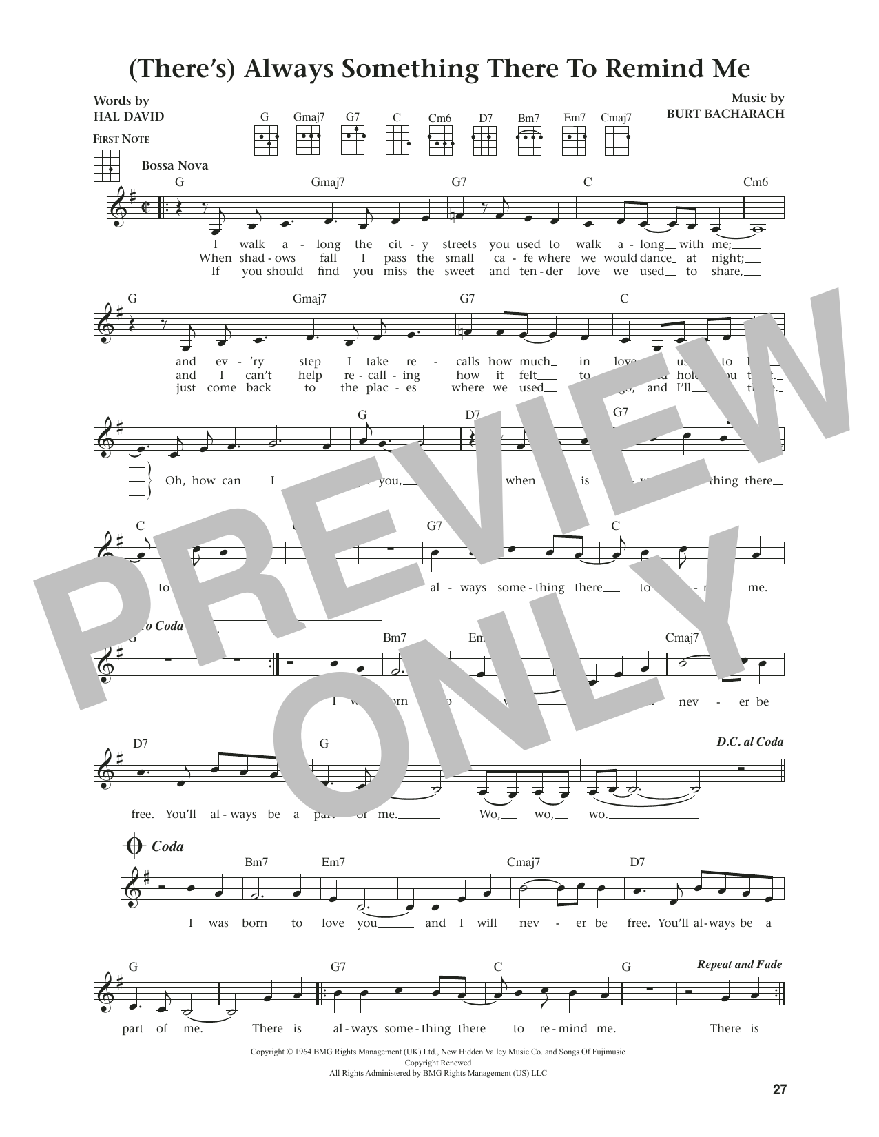 Produktgalerie: Seite 1 von 1 (There's) Always Something There To Remind Me (from The Daily Ukulele) (arr. Jim Beloff), Lou Johnson, Ukulele