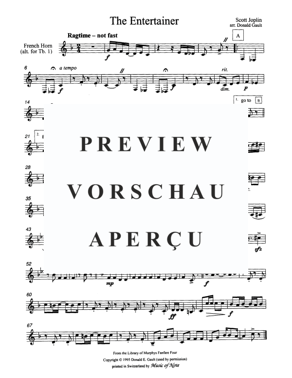 Produktgalerie: Seite 8 von 10 The Entertainer, , Blechbläser Quartett