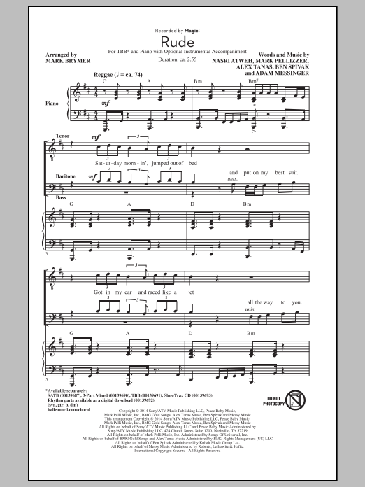 Product picture to: Rude (arr. Mark Brymer)