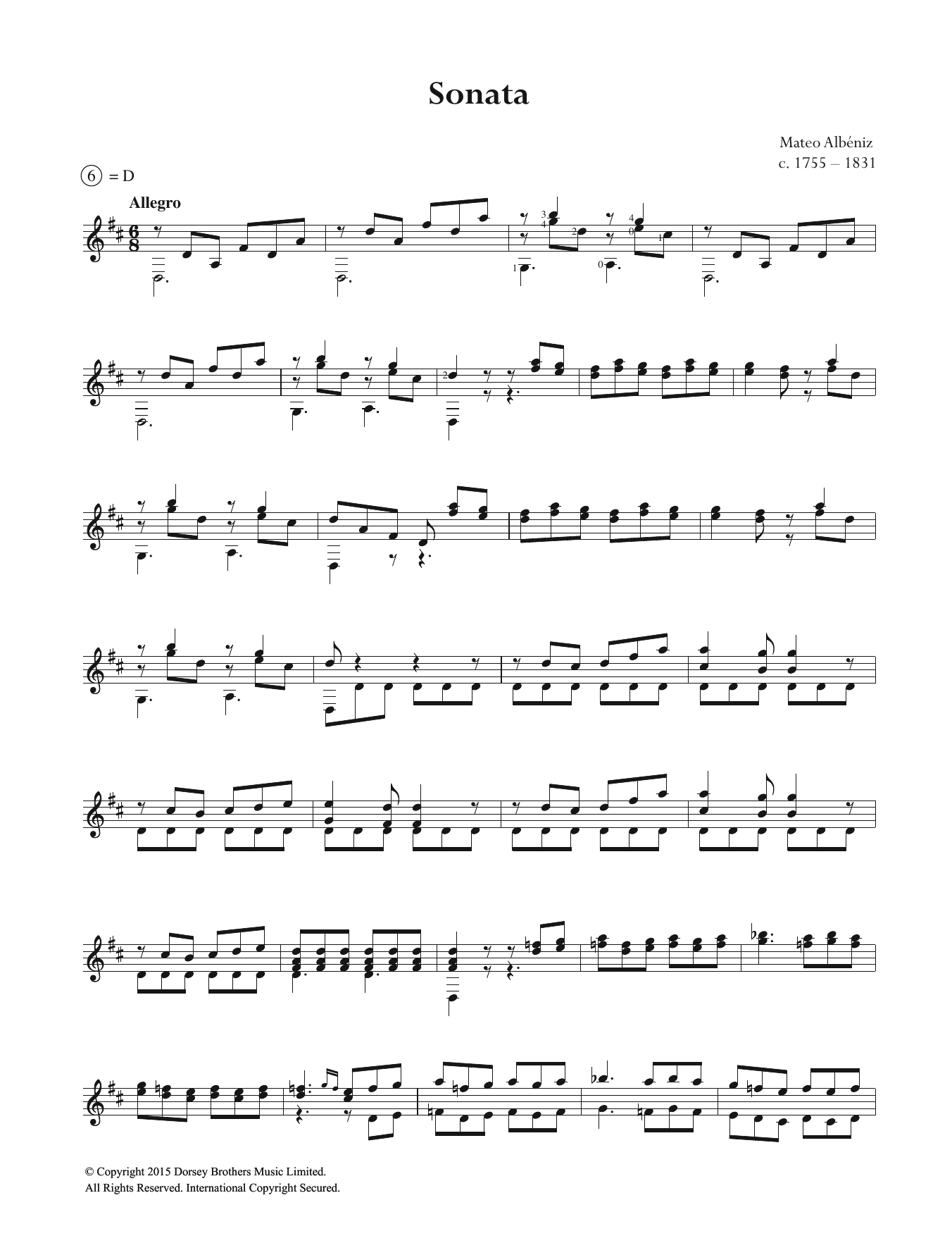 Product gallery: Page 1 of 1 Sonata, Mateo Albéniz