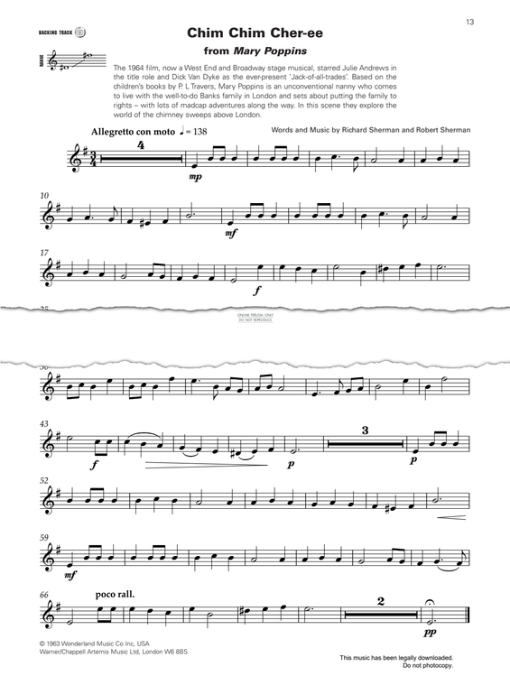 Produktgalerie: Seite 1 von 1 Chim Chim Cher-Ee (from 'Mary Poppins'), Richard M. Sherman, Klavier, Trompete