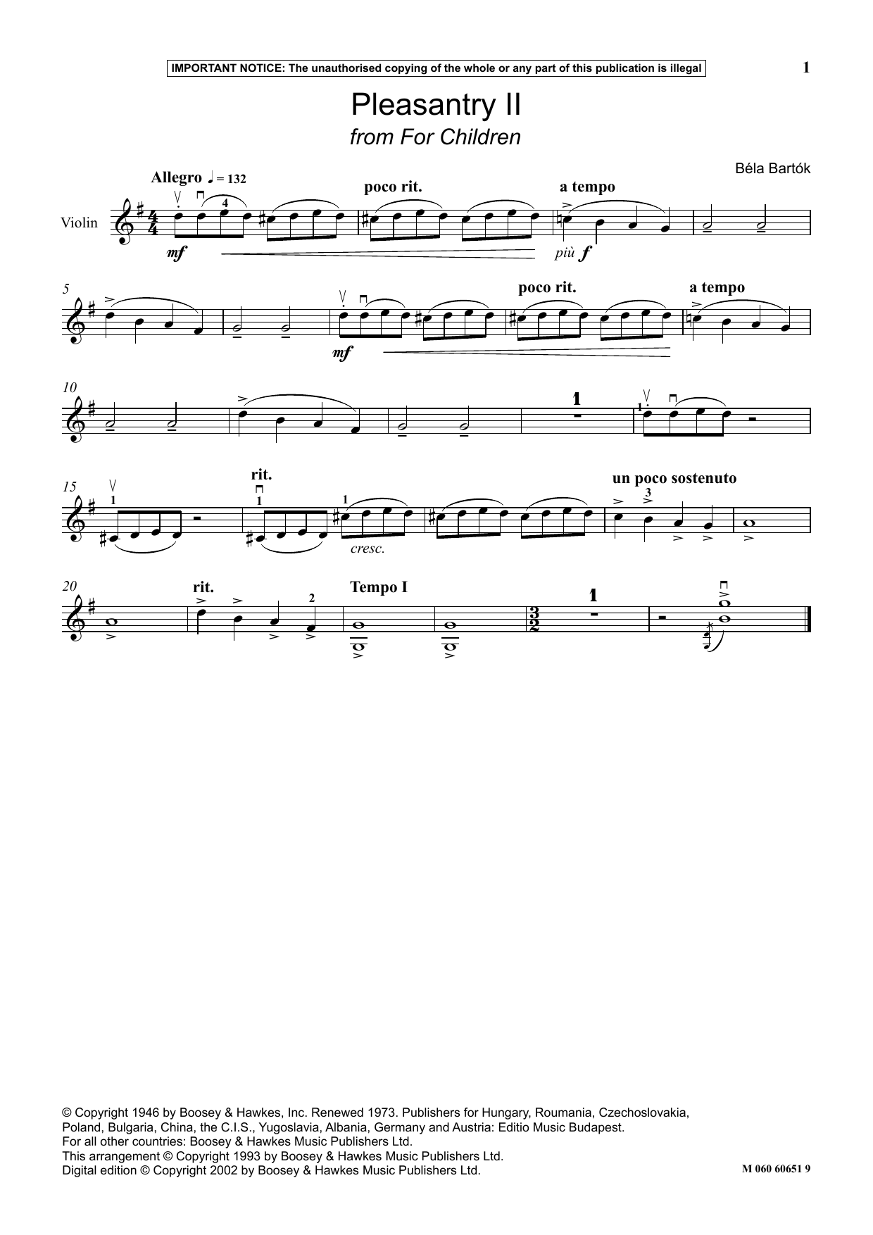Produktbild zu: Pleasantry II (from For Children)