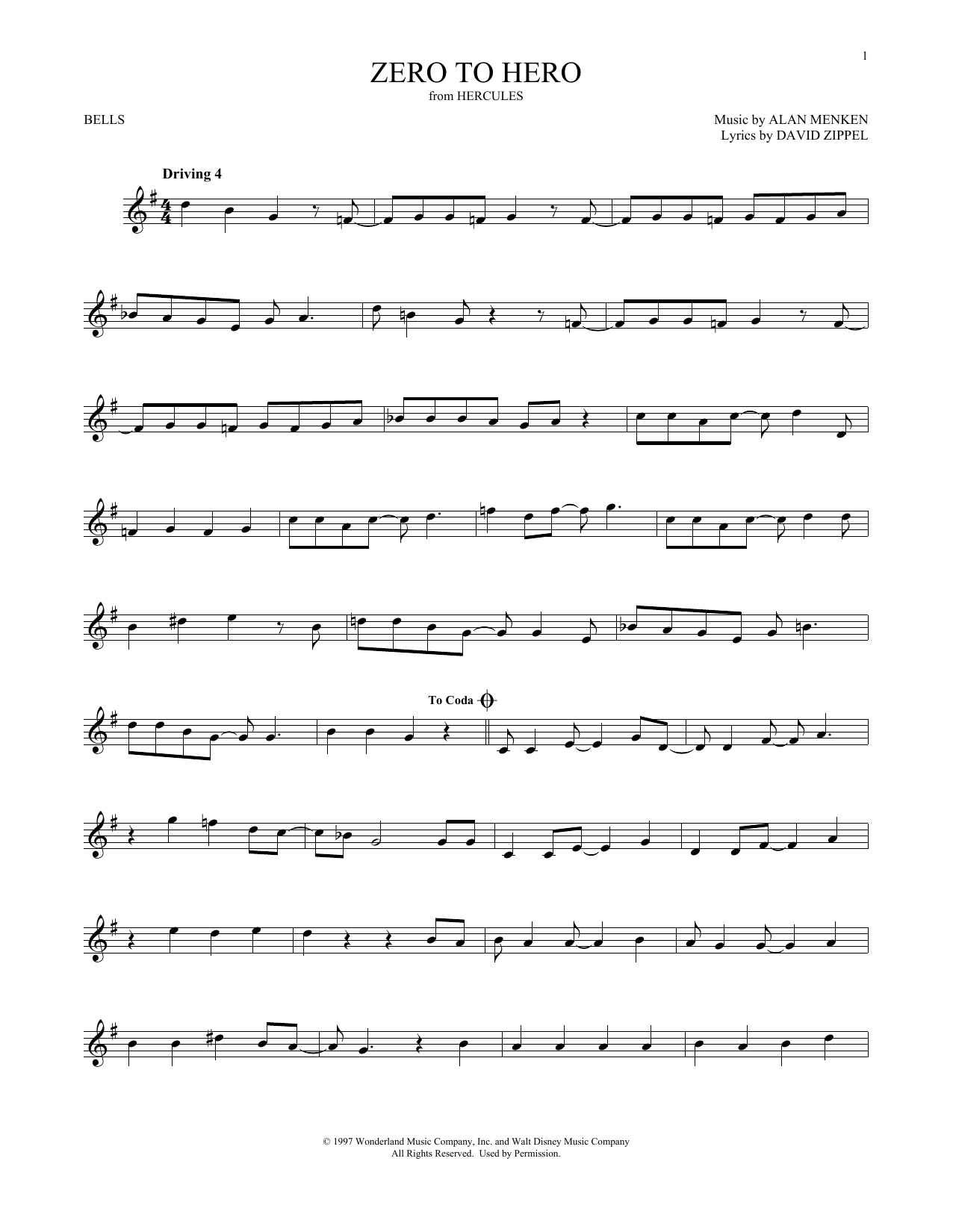 Produktgalerie: Seite 1 von 1 Zero To Hero (from Hercules), Alan Menken & David Zippel, Percussion