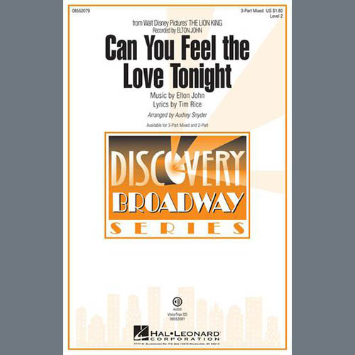 cover: Can You Feel The Love Tonight (from The Lion King) (arr. Audrey Snyder), Elton John