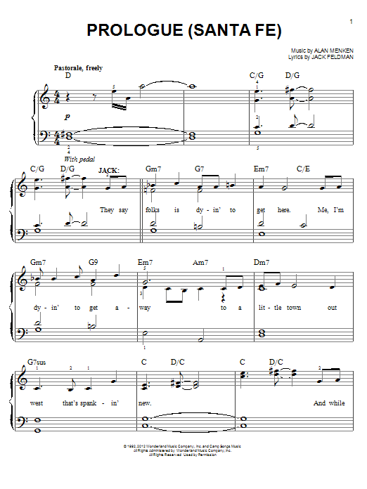 Produktbild zu: Prologue (Santa Fe) (from Newsies)