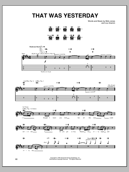 Product gallery: Page 1 of 1 That Was Yesterday, Foreigner