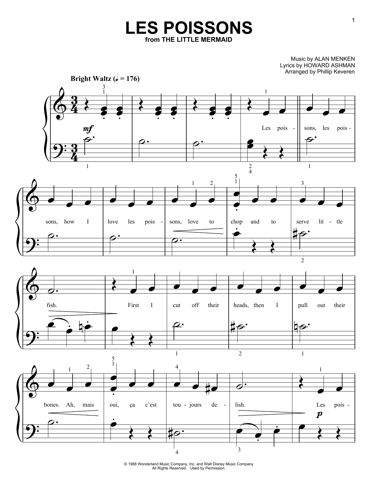 Produktbild zu: Les Poissons (from The Little Mermaid) (arr. Phillip Keveren)