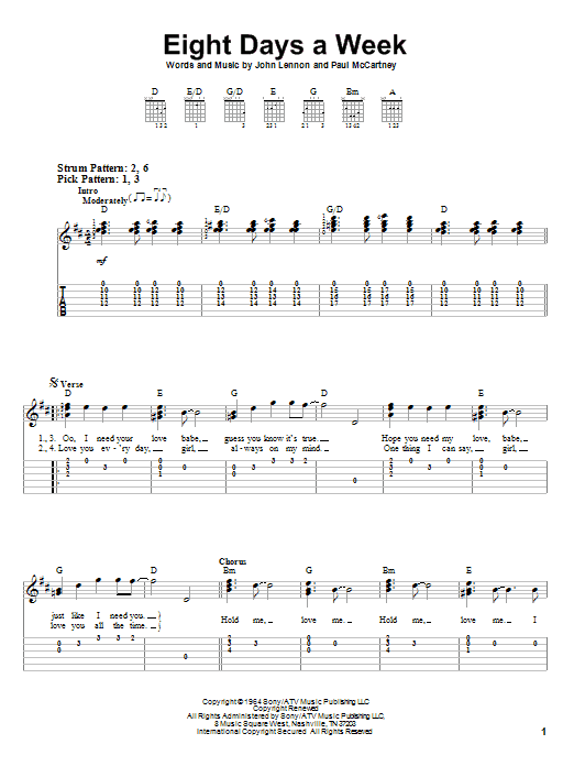 Product gallery: Page 1 of 1 Eight Days A Week, The Beatles