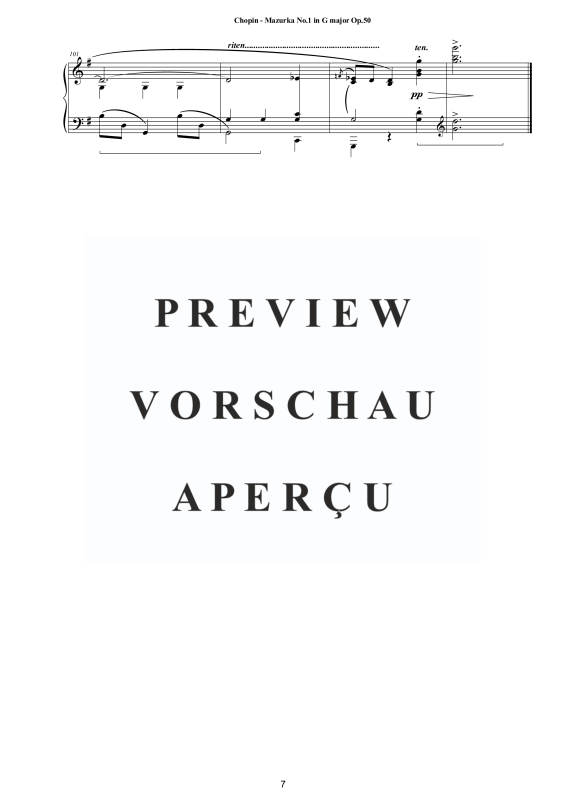Produktgalerie: Seite 8 von 11 3 Mazurkas Op. 50 für Klavier - Vollständige Partituren, , Klavier Solo