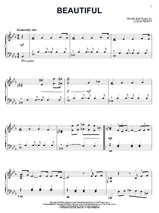 Produktgalerie: Seite 1 von 1 Beautiful, Christina Aguilera, Klavier