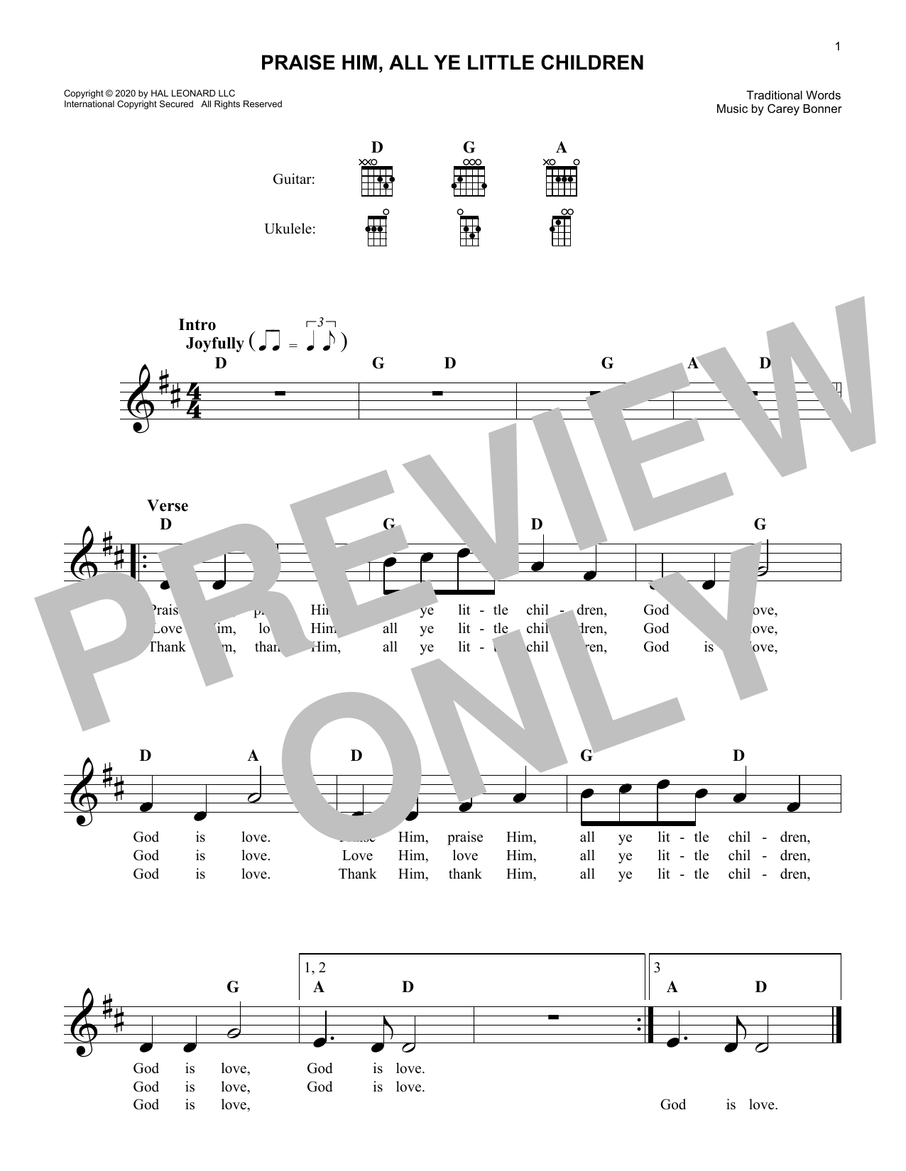 Produktbild zu: Praise Him, All Ye Little Children