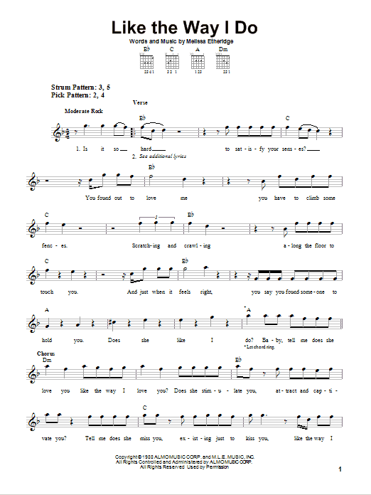 Product gallery: Page 1 of 1 Like The Way I Do, Melissa Etheridge