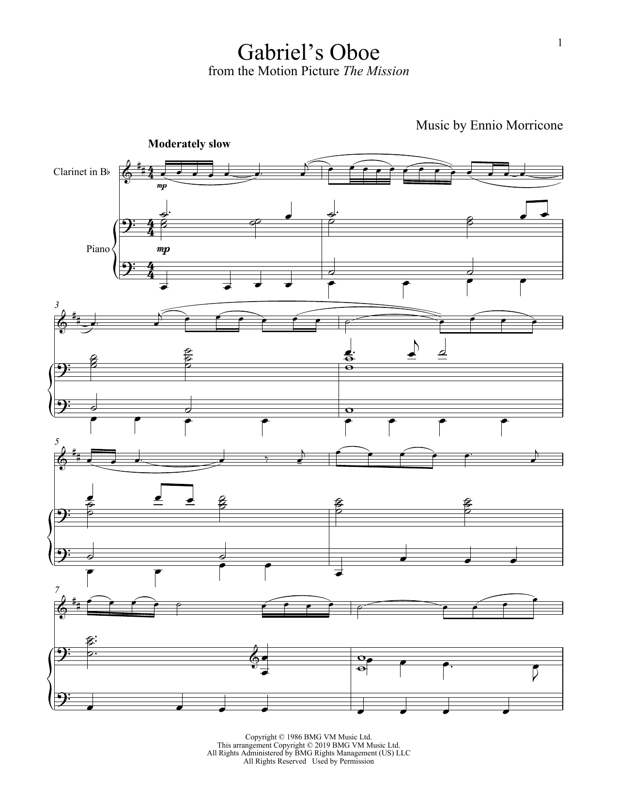 Produktbild zu: Gabriel's Oboe (from The Mission)