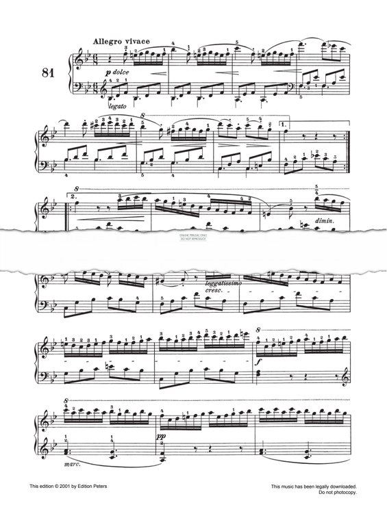 Produktgalerie: Seite 1 von 1 Allegro Vivace Op. 139 No. 81, Carl Czerny, Klavier