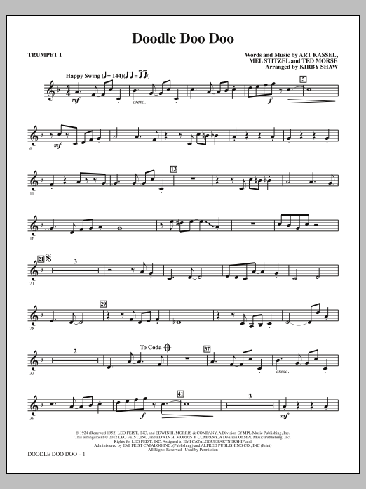 Produktgalerie: Seite 1 von 1 Doodle Doo Doo - Bb Trumpet 1, Kirby Shaw, Chor