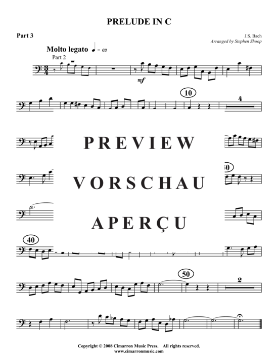 Product gallery: Page 9 of 12 Prelude in C , , (Tuba-Ensemble: Baritone/Pos+Tuba)