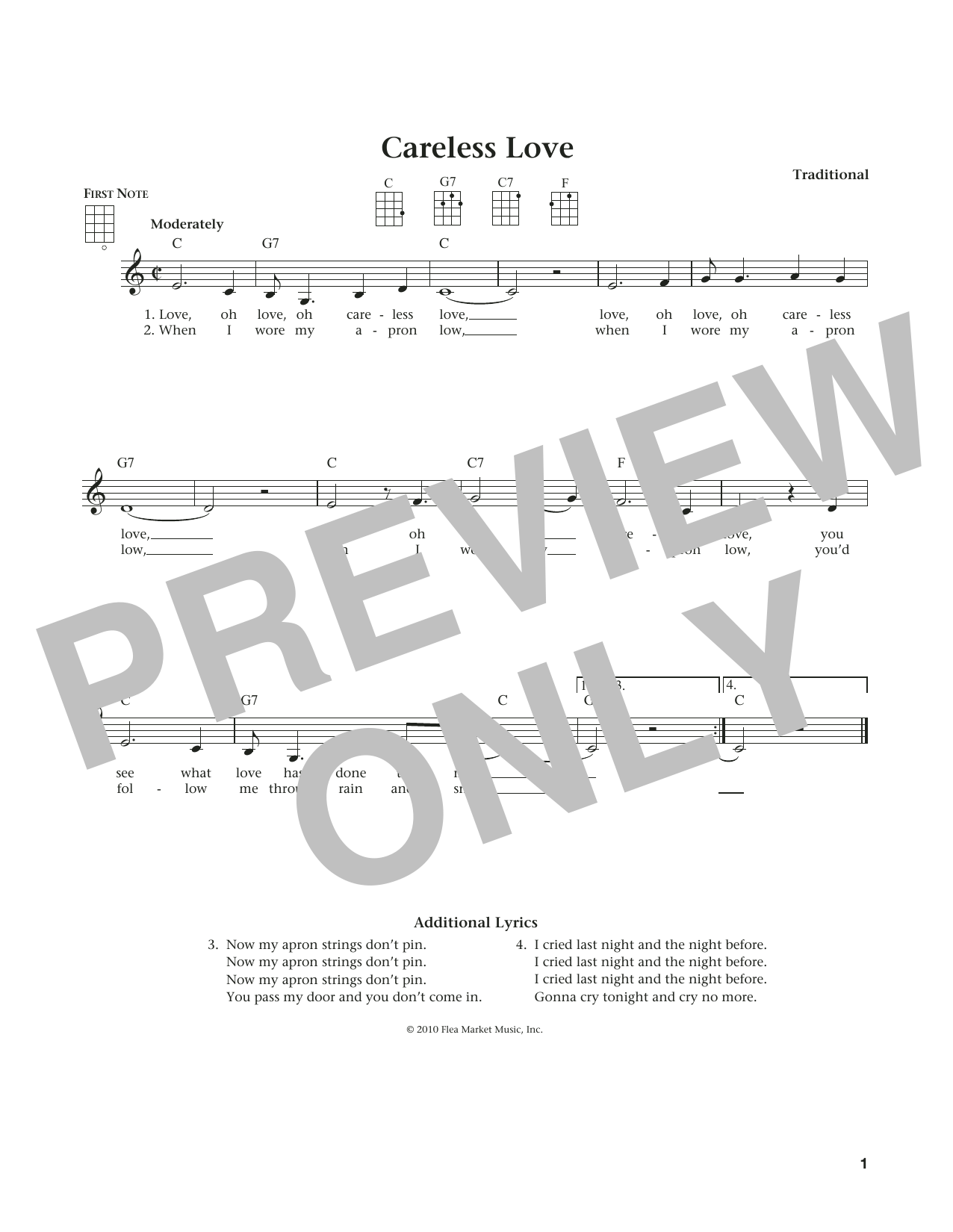 Product gallery: Page 1 of 1 Careless Love (from The Daily Ukulele) (arr. Liz and Jim Beloff), Anonymous