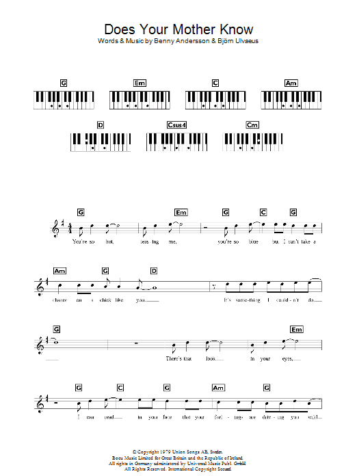 Product picture to:  Does Your Mother Know - ABBA