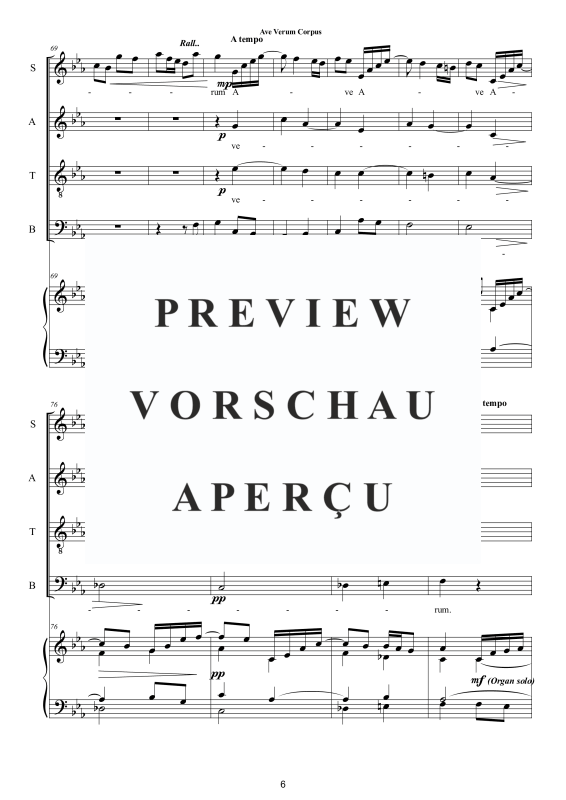 Produktgalerie: Seite 7 von 11 Ave verum corpus, , Sopran, Gemischter Chor und Orgel