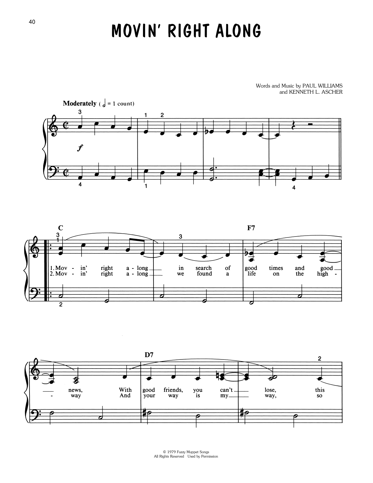 Produktbild zu: Movin' Right Along (from The Muppet Movie)