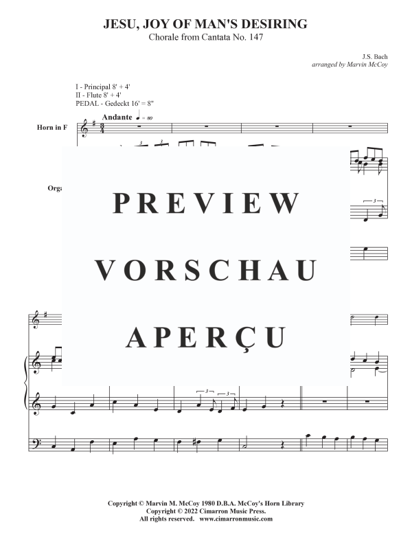 Product gallery: Page 3 of 8 Jesu, Joy of Man's Desiring, , Horn and Organ