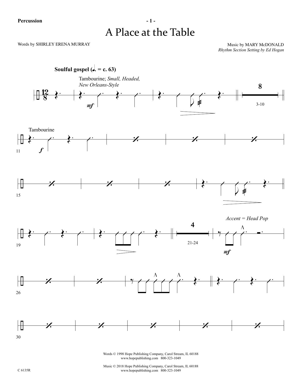 Product gallery: Page 1 of 1 A Place At The Table - Percussion, Ed Hogan