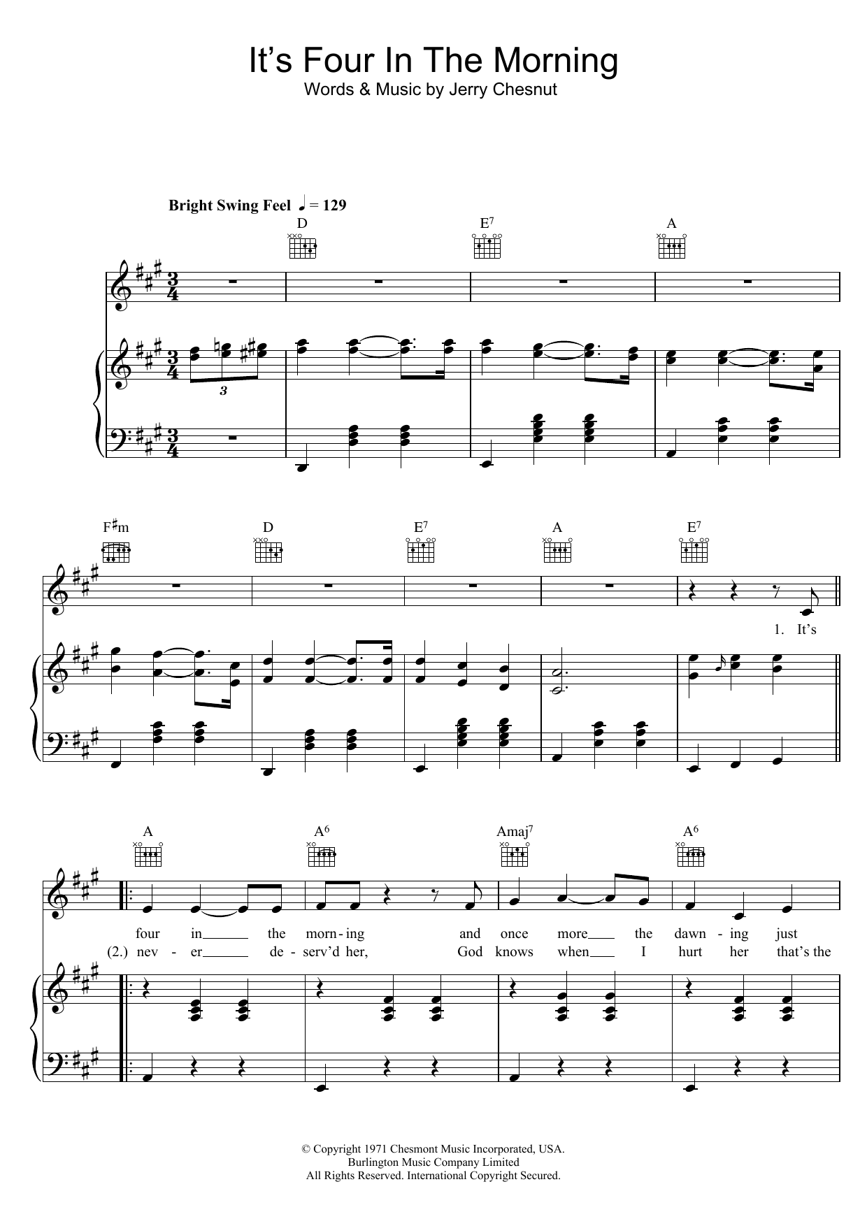 Produktgalerie: Seite 1 von 1 It's Four In The Morning, Faron Young, Gesang, Gitarre, Klavier
