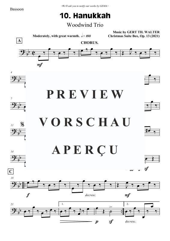 gallery: Hanukkah, , Woodwind Trio: Two Clarinets and Bassoon