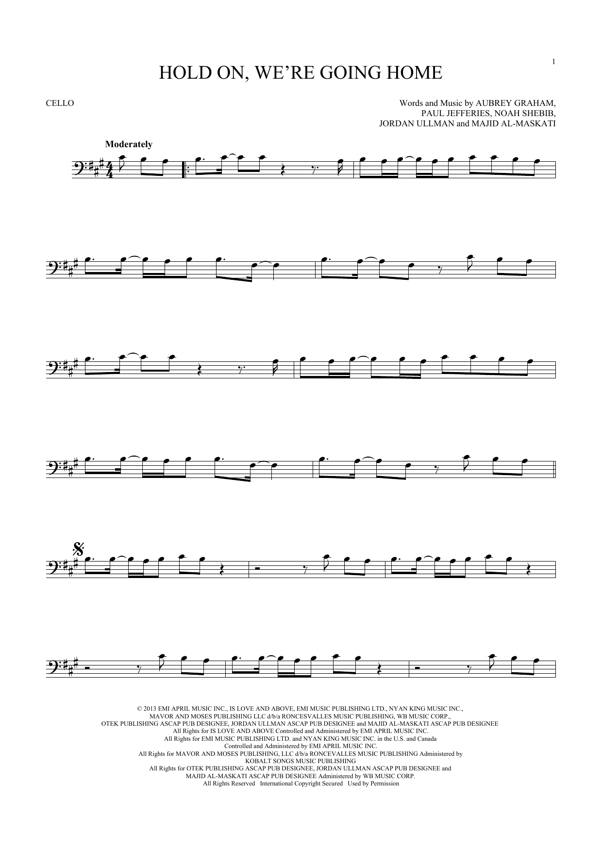Produktgalerie: Seite 1 von 1 Hold On, We're Going Home, Drake, Violoncello