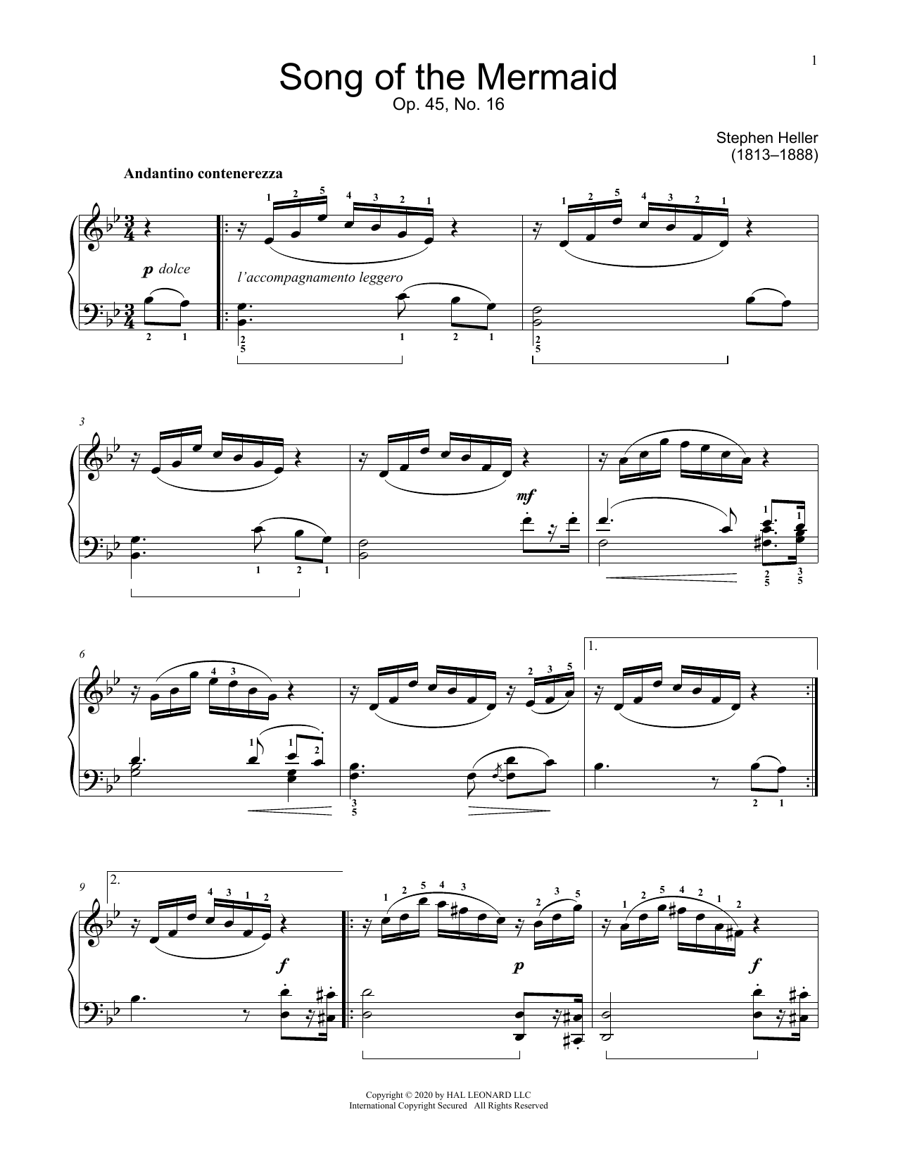 Product picture to: Song Of The Mermaid, Op. 45, No. 1
