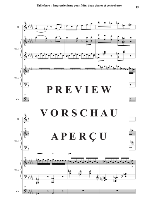 Product gallery: Page 16 of 21 Impressionisme , , (Quartet for flute, double bass + 2x piano)