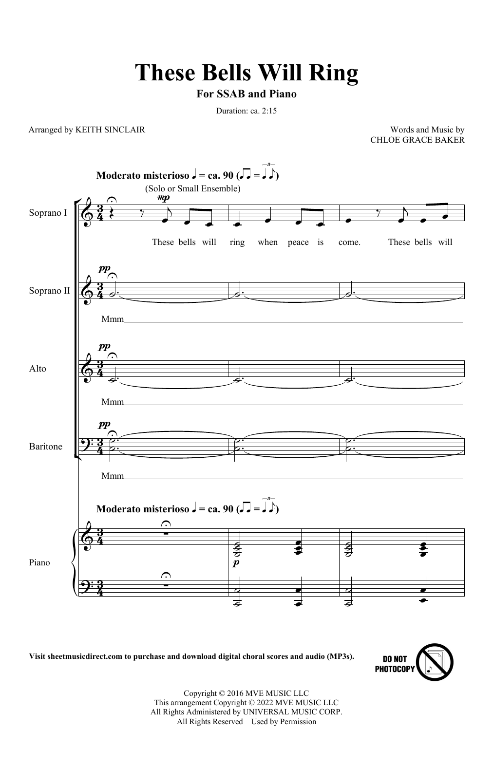 Product picture to: These Bells Will Ring (arr. Keith Sinclair)
