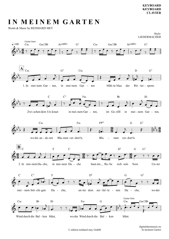 Product picture to: In Meinem GartenReinhard Mey