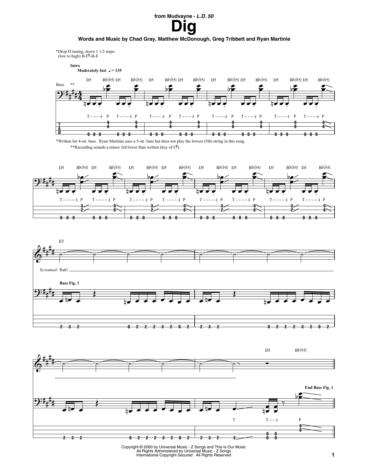 Produktgalerie: Seite 1 von 1 Dig, Mudvayne, E-Bass