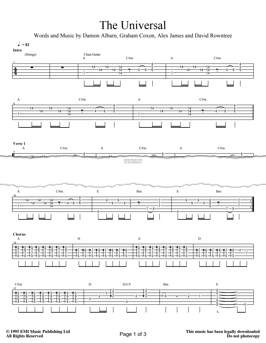 gallery: The Universal, Blur, Gitarre