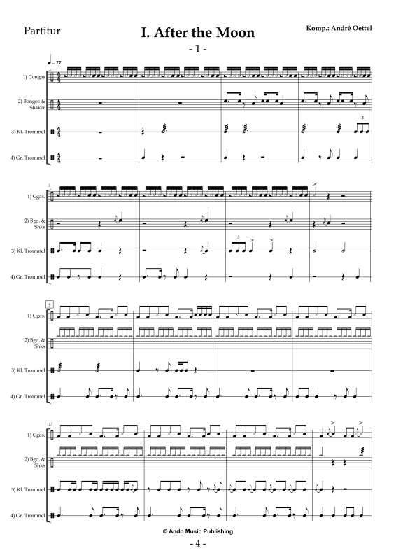 Produktgalerie: Seite 1 von 11 5 Ensemble Stücke für vier Percussion Spieler, , Perkussion Ensemble Quartett