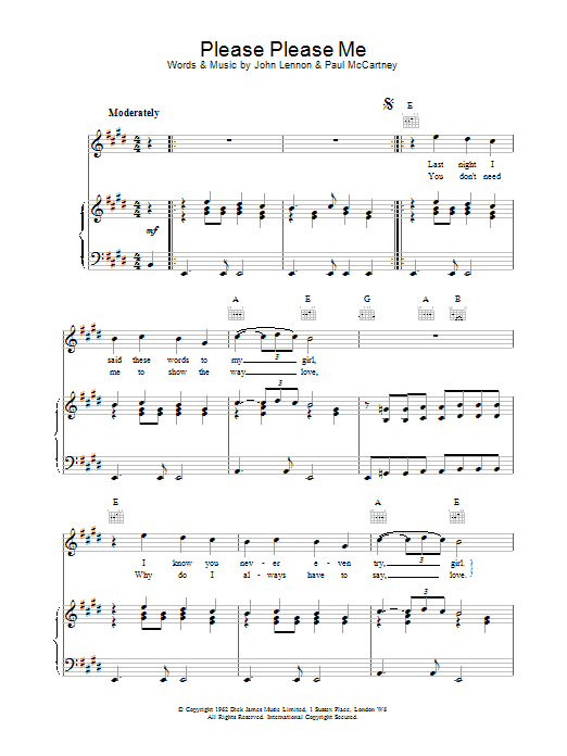 Produktgalerie: Seite 1 von 1 Please Please Me, The Beatles, Gesang, Gitarre, Klavier