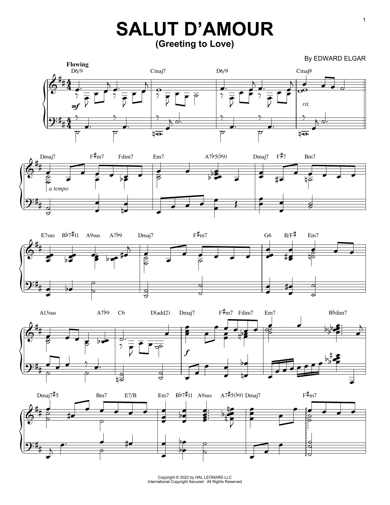 Product picture to: Salut D'amour (Greeting To Love) [Jazz version] (arr. Brent Edstrom)