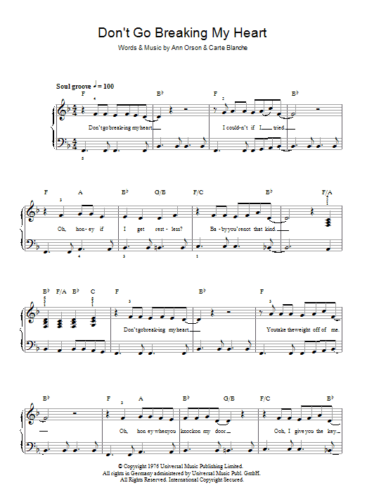 Produktbild zu: Don't Go Breaking My Heart