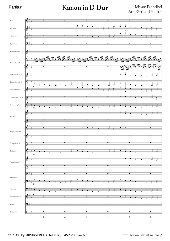 Product gallery: Page 1 of 11 Kanon in D-Dur, , (large wind orchestra)