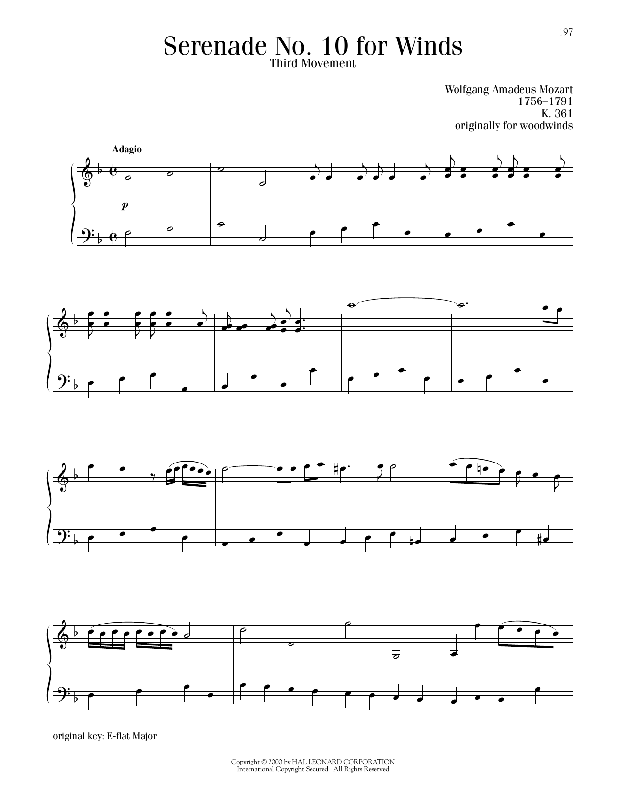 Product picture to: Serenade No. 10 For Winds, Third Movement