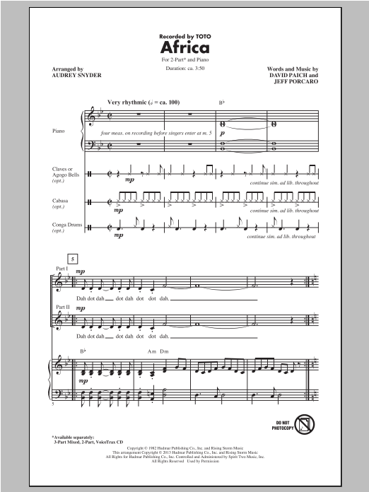 Produktgalerie: Seite 1 von 1 Africa (arr. Audrey Snyder), Toto, Chor