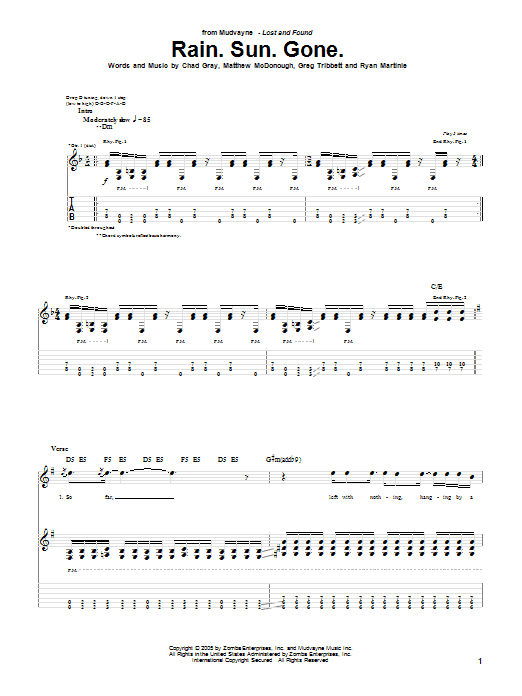 Produktgalerie: Seite 1 von 1 Rain.Sun.Gone, Mudvayne, Gitarre