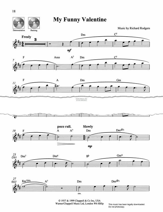 Product gallery: Page 1 of 1 My Funny Valentine, Richard Rodgers